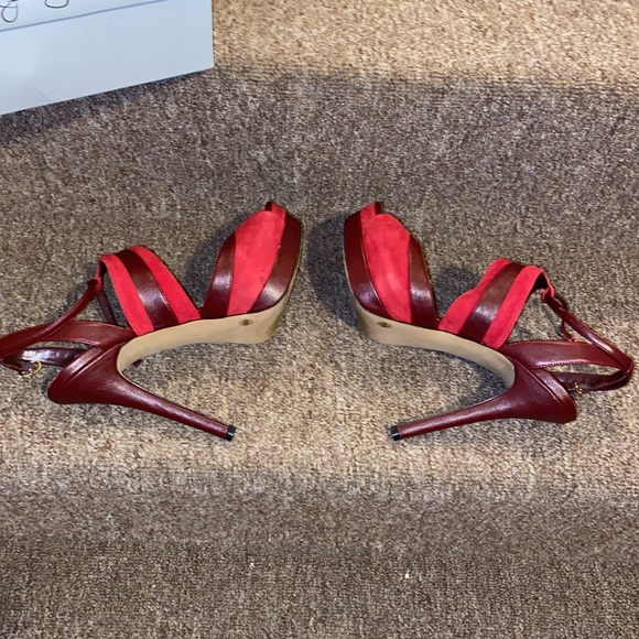 ♥️❤️♥️EUC Jessica Simpson Genuine Leather Red Platform Pumps - Picture 8 of 14